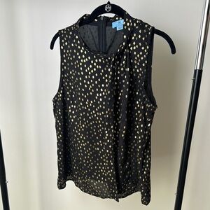 Women's Cece Black and Gold Sleeve Business Casual Blouse Size Small
